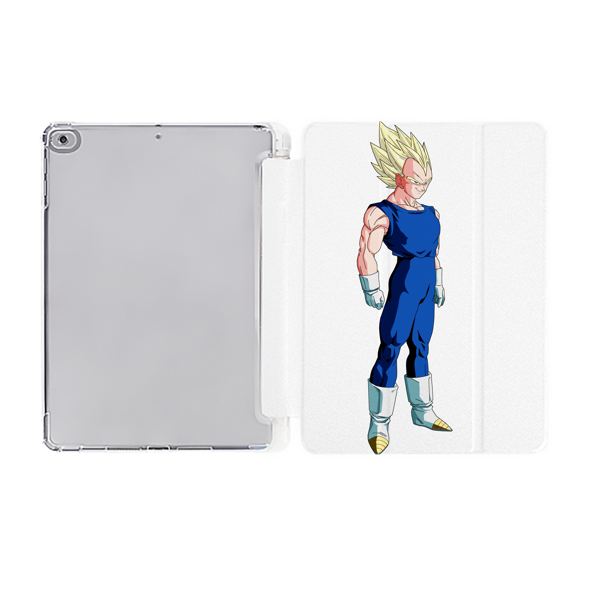 （画像用） ドラゴンボール ベジータ四世（Bejīta Yonsei）DRAGON BALL Vegeta IV IPad ケース ペン収納付き 三つ折りスタンド PUレザー×シリコン 対応機種9.5/10.5/10.9インチ